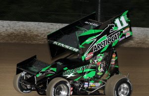 Outlaw Sprint Car Will Roost Dirt with Arctic Cat on the Door and Steve Kinser at the Wheel