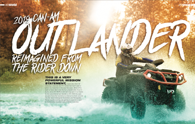 2019 CAN AM OUTLANDER, REIMAGINED FROM THE RIDER DOWN